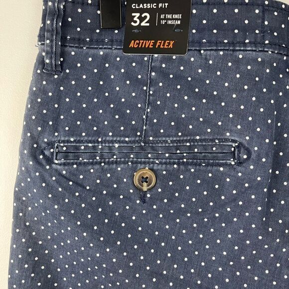 AEO Active Flex Classic Fit Navy & White Polka Dot Shorts 32 NWT - Picture 5 of 6